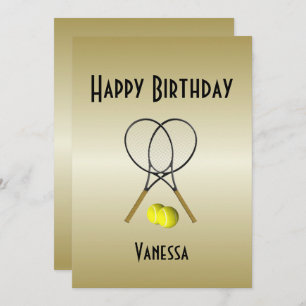 Tennis Birthday Party Invitation with RSVP