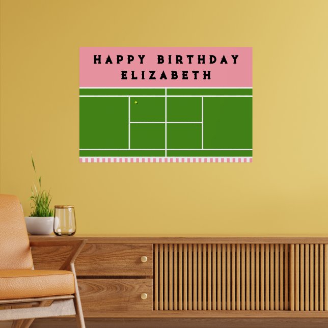 Tennis Birthday Party Poster (Living Room 2)