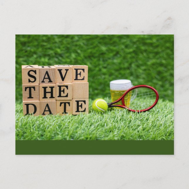 Tennis  Birthday Party  Save the Date invitation Postcard (Front)