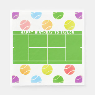 Tennis Birthday Personalised Napkins