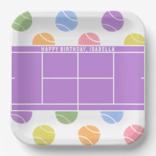Tennis Birthday Personalised Paper Plates