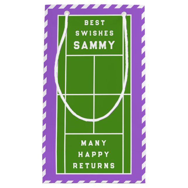 Tennis Birthday Small Gift Bag (Front)