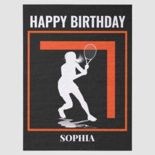 Tennis Birthday, Tennis Girl Player  Tissue Paper