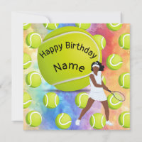 Tennis Birthday with tennis player woman