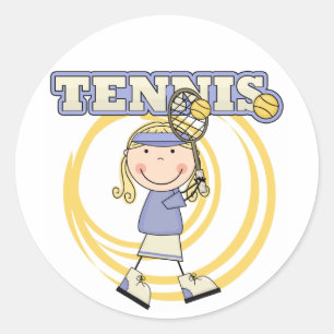 TENNIS - Blonde Girl Tshirts and Gifts Classic Round Sticker