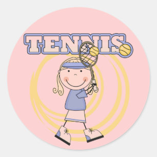 TENNIS - Blonde Girl Tshirts and Gifts Classic Round Sticker