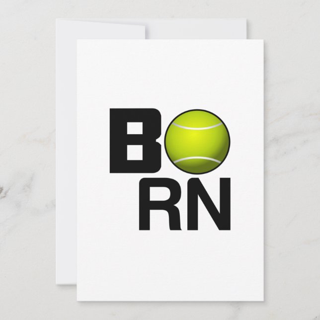TENNIS BORN FUNNY INVITATION (Front)