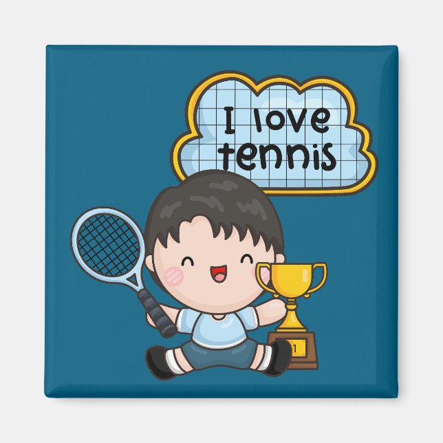 Tennis Boy is playing Tennis Magnet (Front)