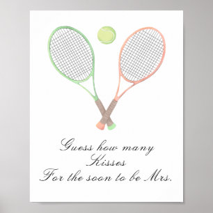Tennis bridal shower - How many kisses game Poster