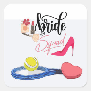 Tennis Bride squad Party Bachelorette Square Sticker