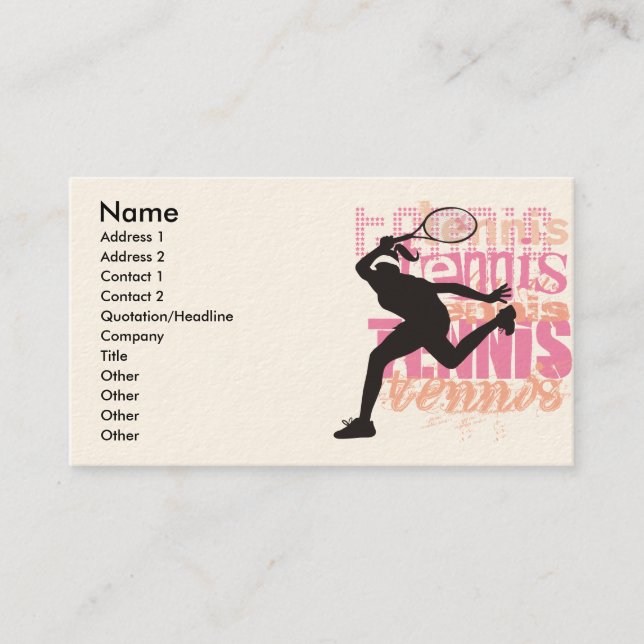 Tennis Business Card (Front)