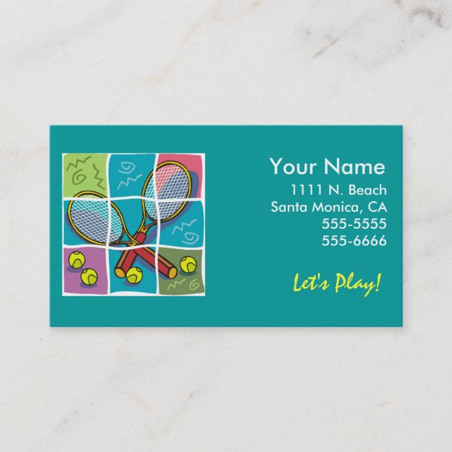Tennis "Business" Card (Front)