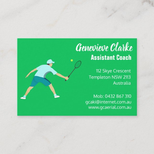 Tennis Business Card (Front)