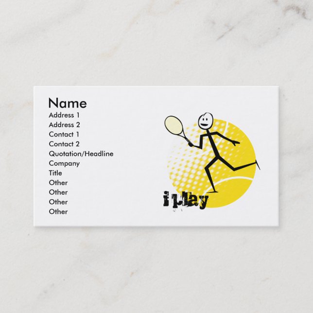 Tennis Business Card (Front)