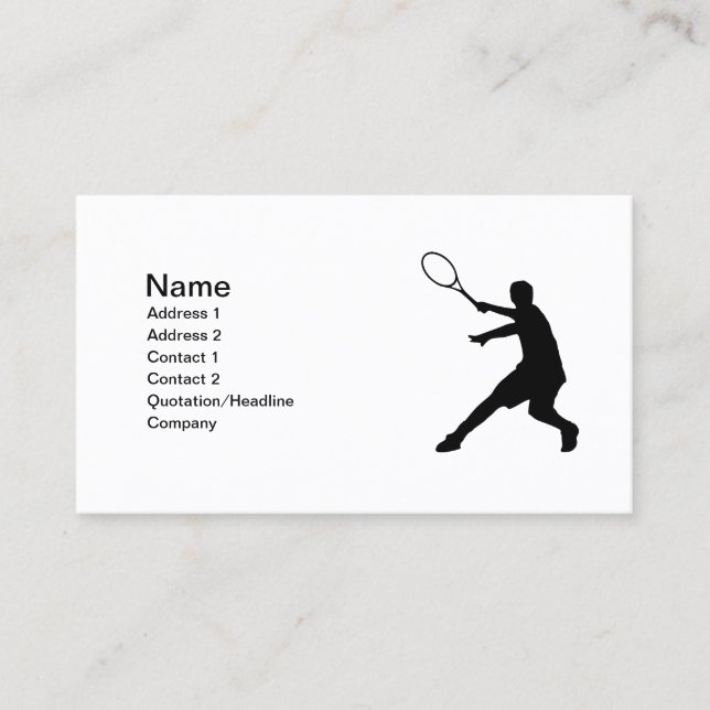 Tennis business cards | Customisable design (Front)