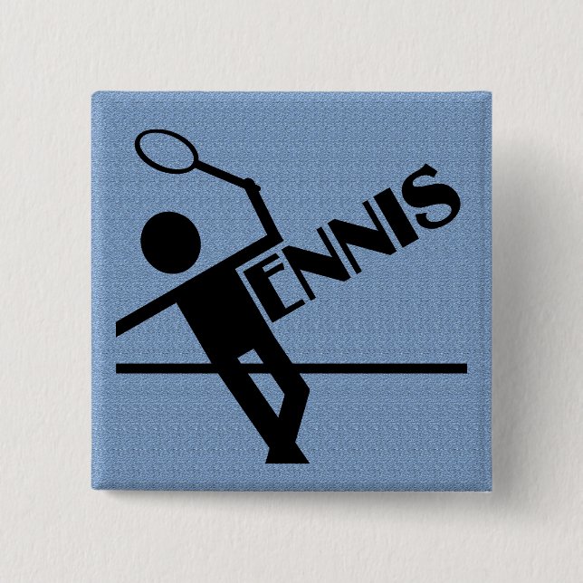 Tennis button, customise 15 cm square badge (Front)