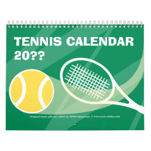 Tennis Calendar gift with colourful illustrations