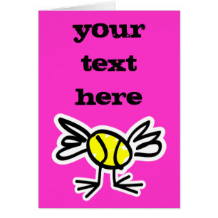 Tennis card with personalised text
