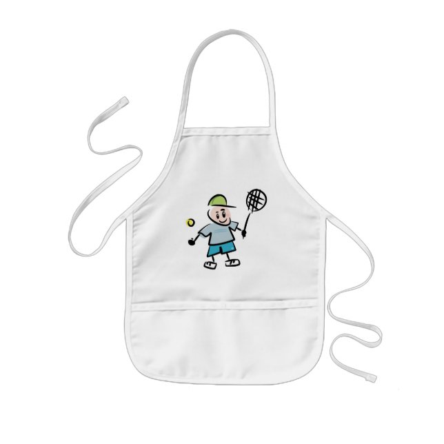Tennis Cartoon small Kids' Apron (Front)