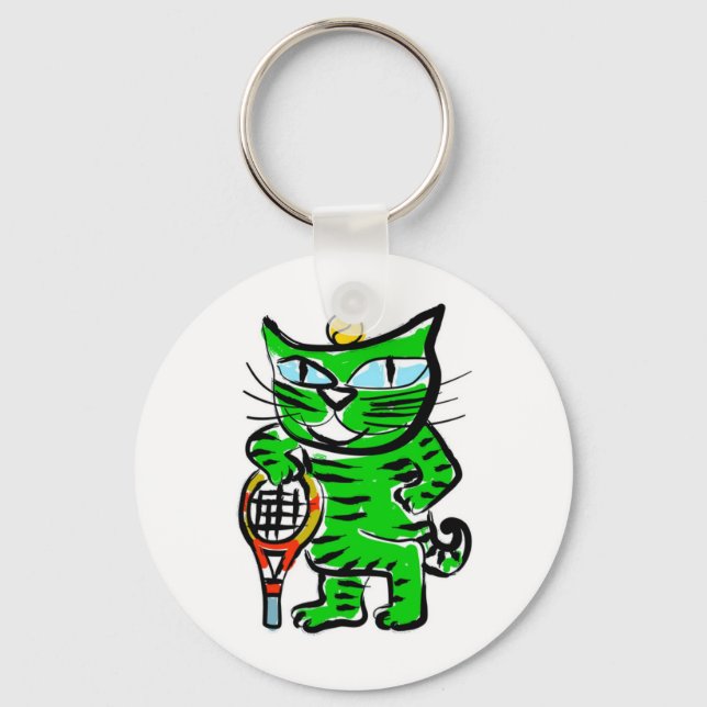 Tennis Cat Key Ring (Front)