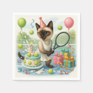 Tennis Cat Paw-some Birthday Party Napkin
