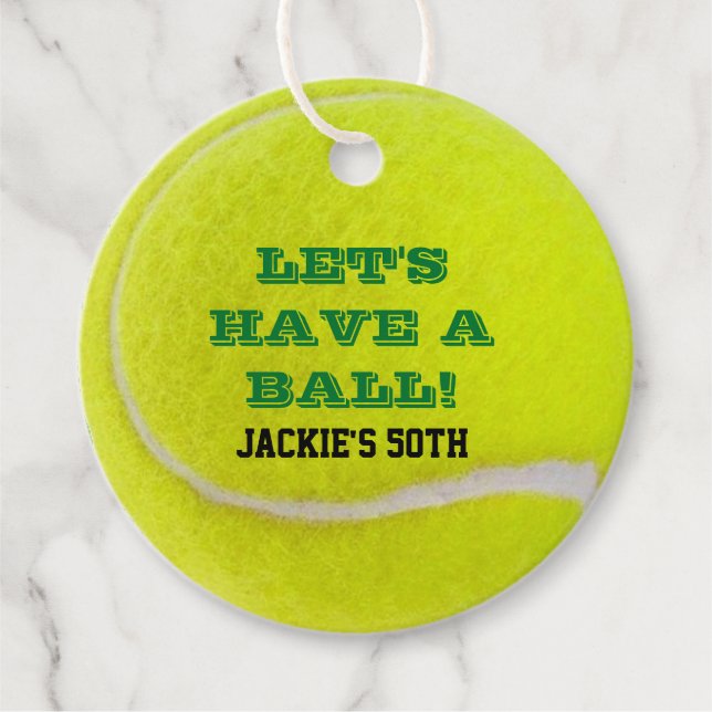 Tennis Celebration Favour Tags (Front)