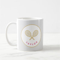 Tennis Chic Player Gift Pink and Gold Custom