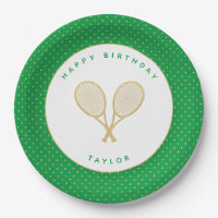 Tennis Chic Sports Themed Green and Gold