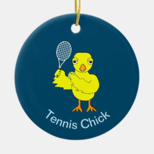 Tennis Chick Ceramic Tree Decoration