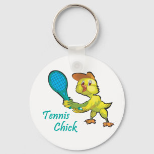 tennis chick key ring