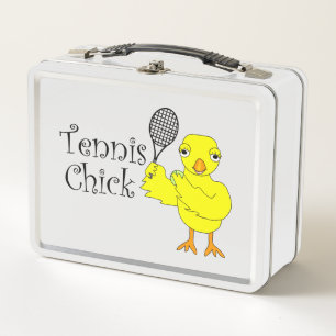 Tennis Chick Pattern Metal Lunch Box