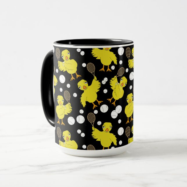 Tennis Chick Pattern Mug (Front Left)