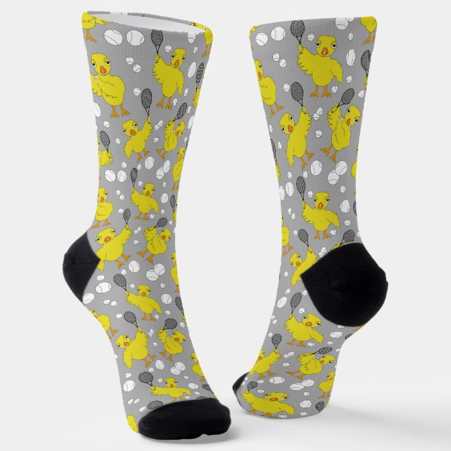 Tennis Chick Pattern  Throw Pillow Socks (Angled)