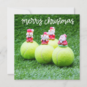 Tennis Christmas ball with Santa Claus