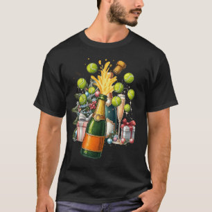Tennis Christmas celebration with Champagne T-Shirt