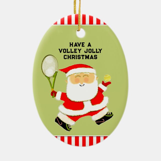 Tennis Christmas Ceramic Tree Decoration (Back)