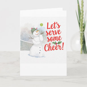 Tennis Christmas Festive Snowman Card