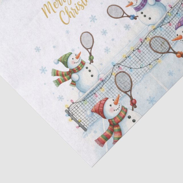 Tennis Christmas  Festive Snowman  Tissue Paper (Detail)