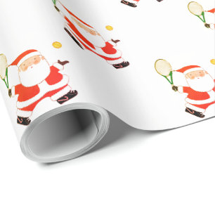 Tennis Christmas Holiday Gift Wrapping Paper