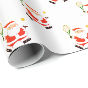 Tennis Christmas Holiday Gift Wrapping Paper