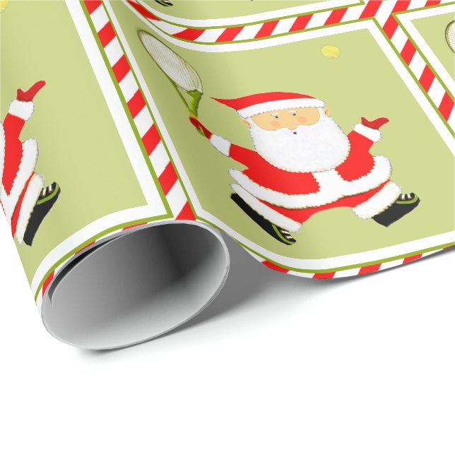 Tennis Christmas Holiday Gift Wrapping Paper (Roll Corner)