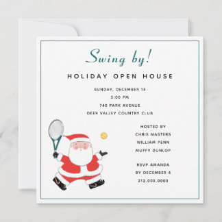 Tennis Christmas Holiday Party Invites