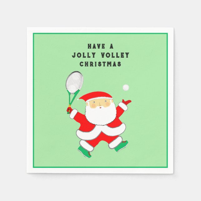 Tennis Christmas Holiday Party Napkin (Front)