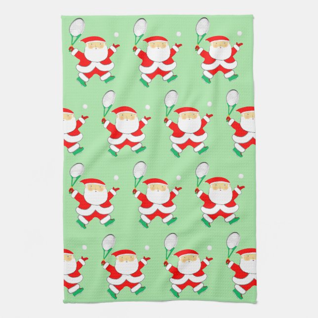 Tennis Christmas Kitchen Towel (Vertical)