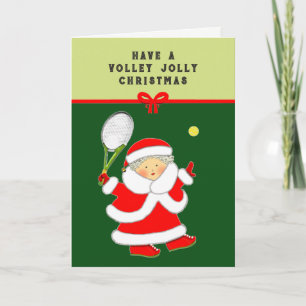 Tennis Christmas Mrs. Claus Holiday Card