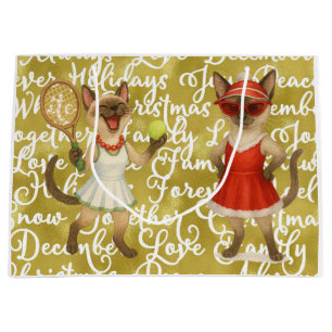Tennis Christmas Mug Cat Lovers Large Gift Bag