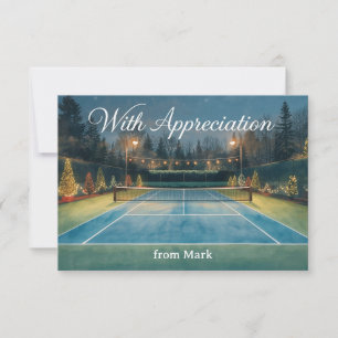 Tennis Christmas on the court With Appreciation Thank You Card