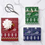 Tennis Christmas Sweater Knitted Pattern Xmas  Wrapping Paper Sheet<br><div class="desc">Warm and cosy winter days and nights illustration design, featuring classic knitted funny ugly Christmas sweater with tennis rackets and green tennis balls, jingle bells, fir trees, and snowflakes. Minimalistic Xmas sweater pattern festive design in light blue and white for tennis players. Tennis Christmas pattern sweater. Tennis Xmas design. Scandi...</div>