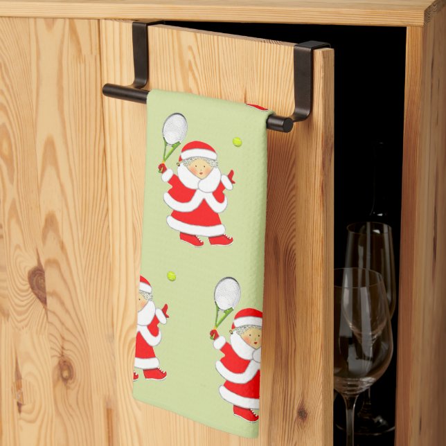 Tennis Christmas Tea Towel (Thirds Fold)