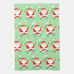 Tennis Christmas Tea Towel